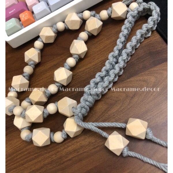 Dây buộc rèm hạt gỗ trang trí thắt macrame - Hình ảnh 3